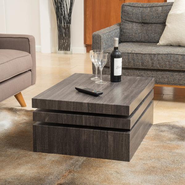 Gdf Studio Haring Square Rotating Wood Coffee Table