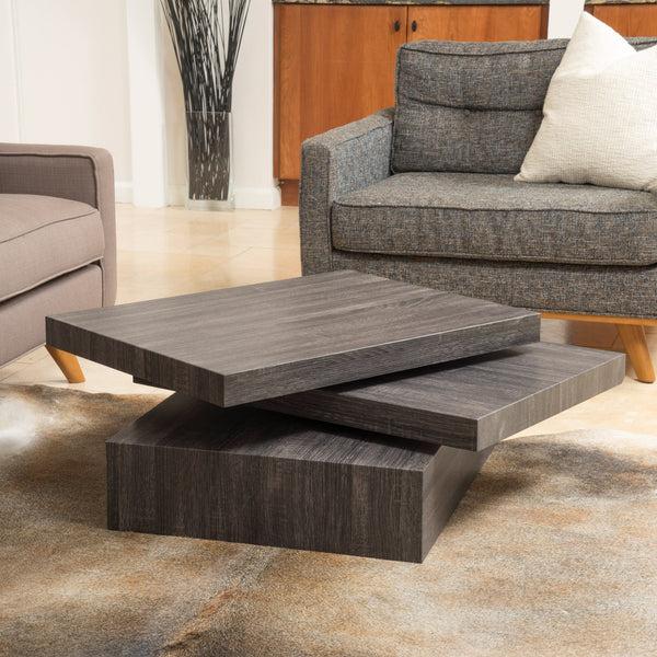 Gdf Studio Haring Square Rotating Wood Coffee Table
