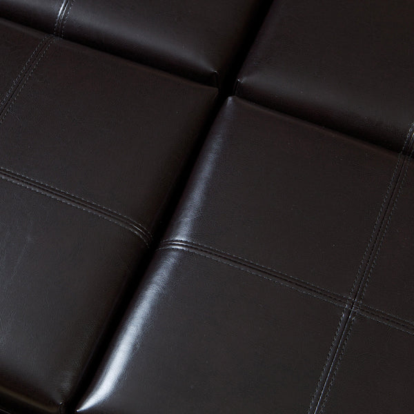 Gdf Studio Harley Leather Espresso Tray Top Storage Ottoman