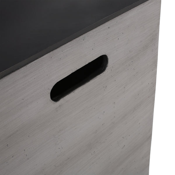 Gdf Studio Harmon Outdoor Lightweight Concrete And Ceramic Tank Holder Side Table Dark Gray And Black