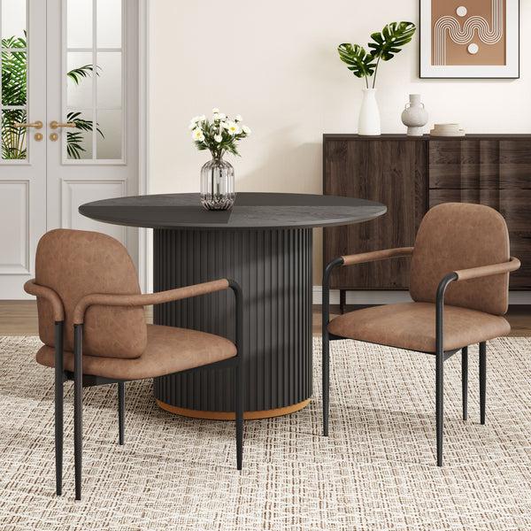 Gdf Studio Harmonia Dinning Chair With Iron Frame-Set Of 2