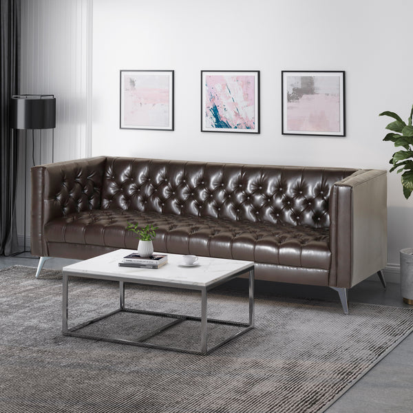 Gdf Studio Harnoor Contemporary Tufted 3 Seater Sofa