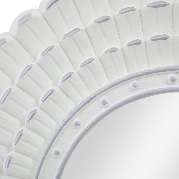 Gdf Studio Harriet Modern Round Mirror With Carved Frame