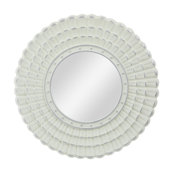 gdf studio Harriet Modern Round Mirror with Carved Frame