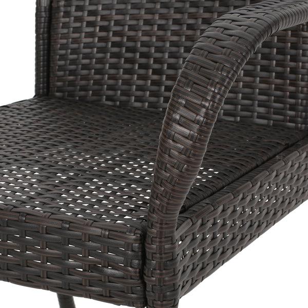 Gdf Studio Havik Outdoor Contemporary 6 Seater Wicker Dining Set