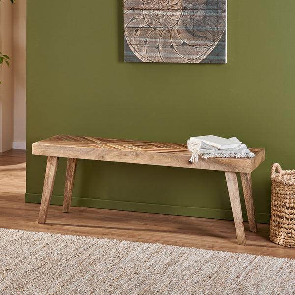 Gdf Studio Hawley Handcrafted Boho Mango Wood Bench