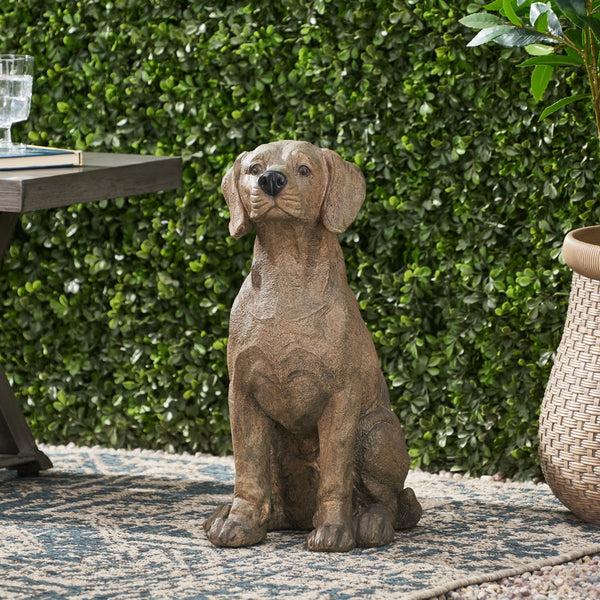 Gdf Studio Hayesville Outdoor Dog Garden Statue Dark Brown