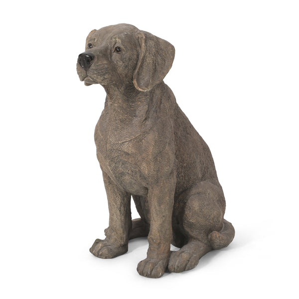 gdf studio Hayesville Outdoor Dog Garden Statue Dark Brown
