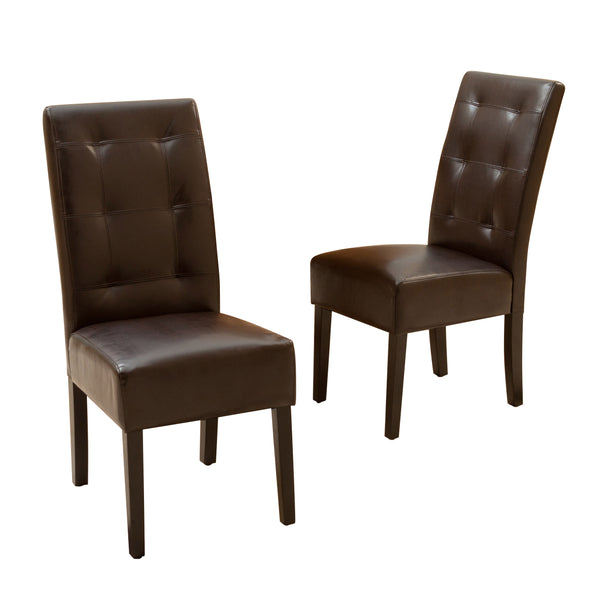 gdf studio Haynes Brown Leather Dining Chairs (Set of 2)