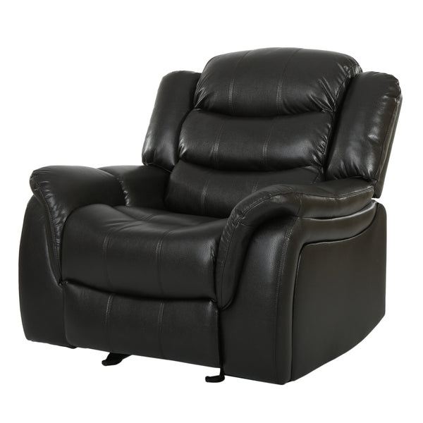 gdf studio Hayvenhurst Black Leather Recliner/Glider Chair