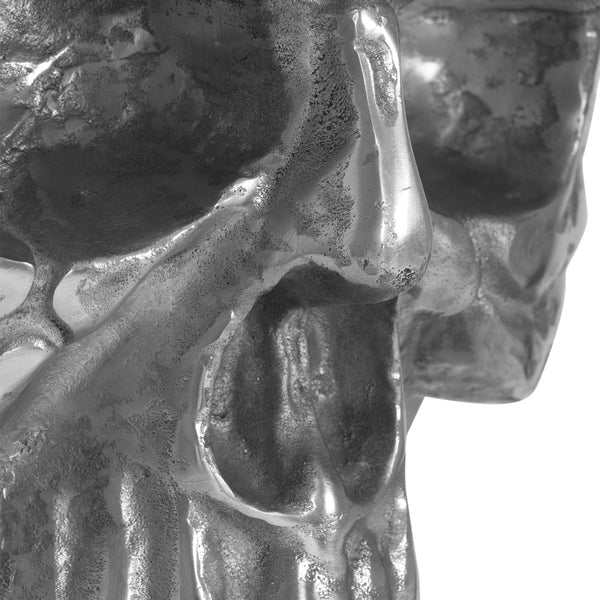 Gdf Studio Headly Handmade Aluminum Skull Wall Decor Antique Silver