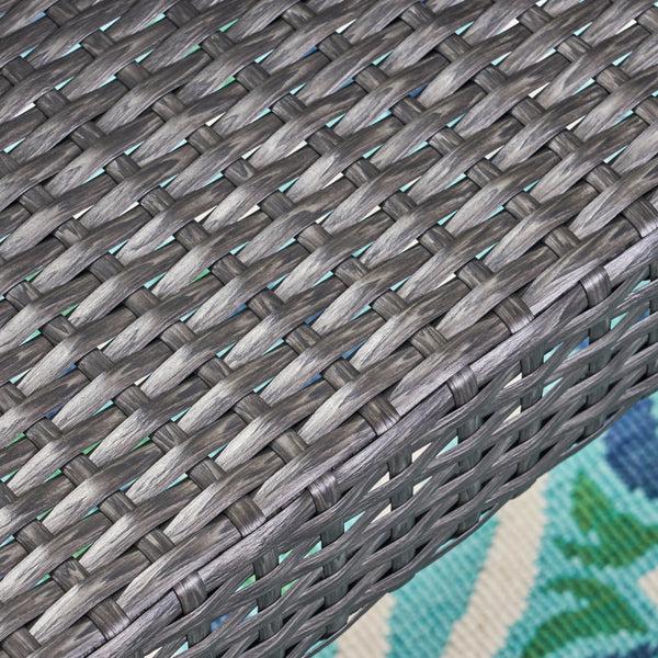 Gdf Studio Healy Outdoor 7 Piece Wicker Dining Set Grey