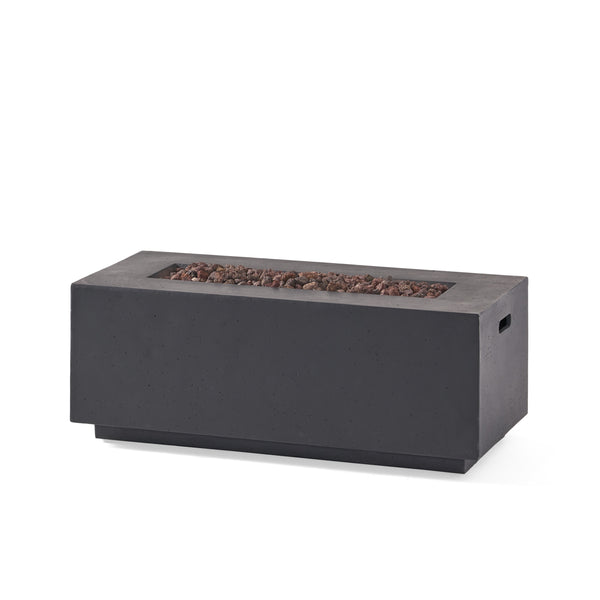 Gdf Studio Hearth Outdoor 40 000 BTU Lightweight Concrete Rectangular Fire Pit (No Tank Holder)