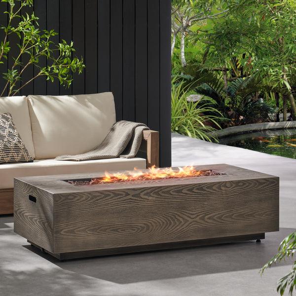 Gdf Studio Hearth Outdoor 50 000 BTU Iron Rectangular Fire Pit (No Tank Holder)