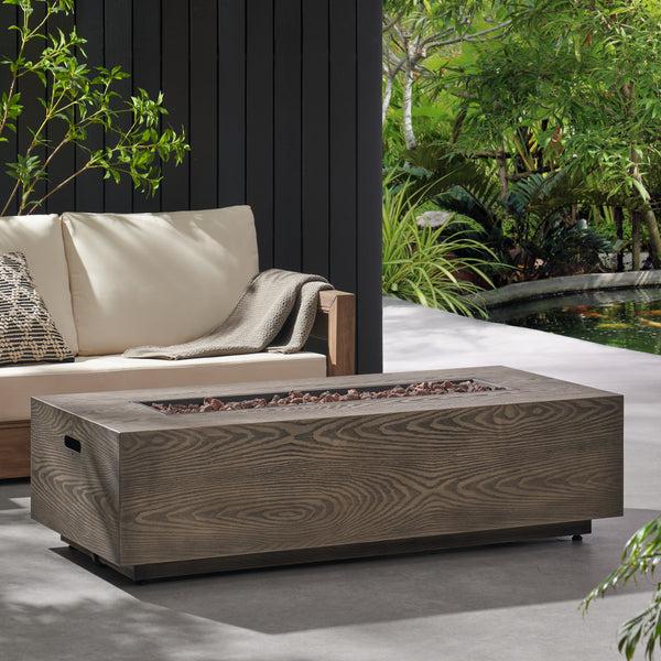 Gdf Studio Hearth Outdoor 50 000 BTU Iron Rectangular Fire Pit (No Tank Holder)