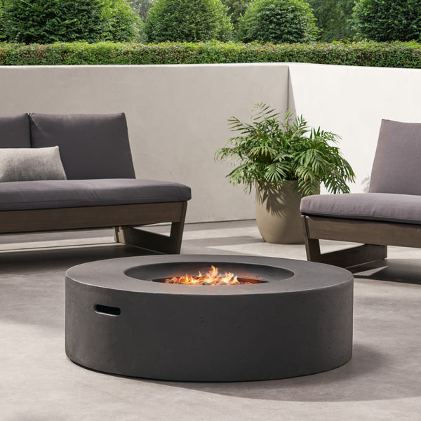 Gdf Studio Hearth Outdoor 50 000 BTU Lightweight Concrete Circular Fire Pit (No Tank Holder)