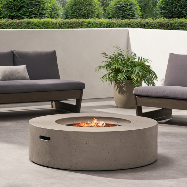 gdf studio Hearth Outdoor 50 000 BTU Lightweight Concrete Circular Fire Pit (No Tank Holder)