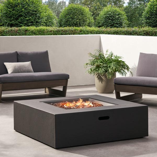 Gdf Studio Hearth Outdoor 50 000 BTU Lightweight Concrete Square Fire Pit (No Tank Holder)