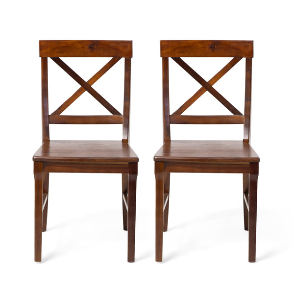 gdf studio Heather Farmhouse Acacia Wood Dining Chair (Set of 2)