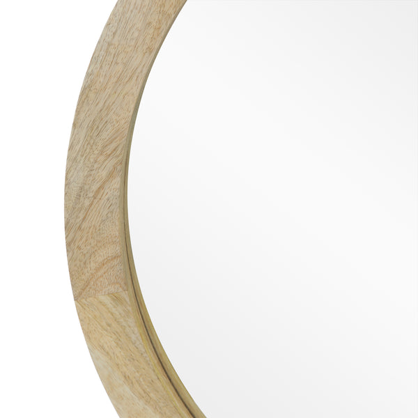 Gdf Studio Heather Modern Round Mirror With Mango Wood Frame