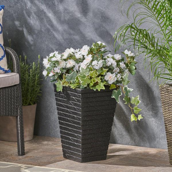 Gdf Studio Hedy Garden Urn Planter Square Tapered Riveted Lightweight Concrete