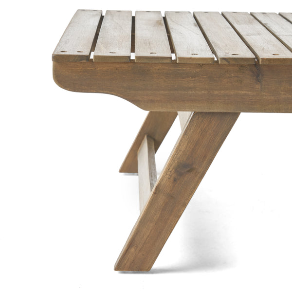 Gdf Studio Hedy Outdoor Acacia Wood 6 Seater Chat Set
