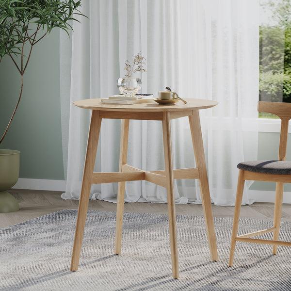 Gdf Studio Helen Mid-Century Round Counter Height Dining Table With X-Stretcher