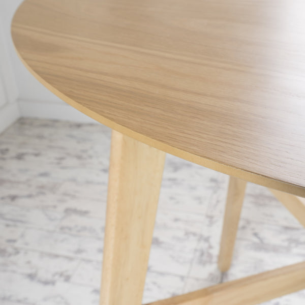 Gdf Studio Helen Mid-Century Round Counter Height Dining Table With X-Stretcher