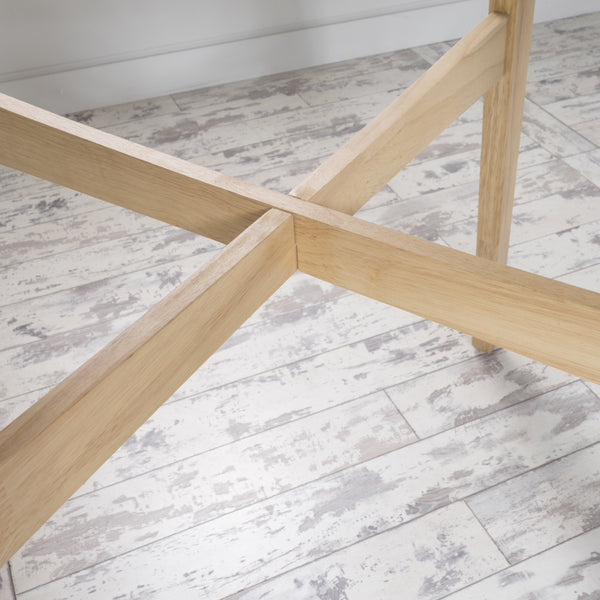 Gdf Studio Helen Mid-Century Round Counter Height Dining Table With X-Stretcher