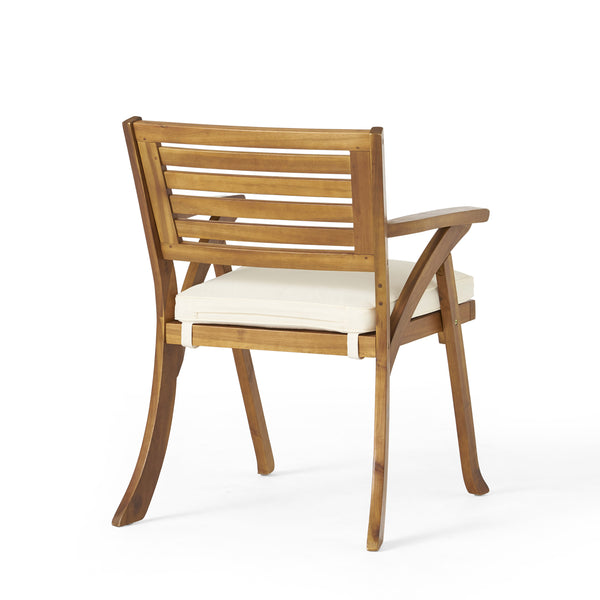 Gdf Studio Helen Outdoor Teak Finish Acacia Wood Arm Chair (Set Of 2)