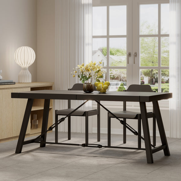 Gdf Studio Hempstead Indoor Modern Industrial Acacia Wood Dining Table Black