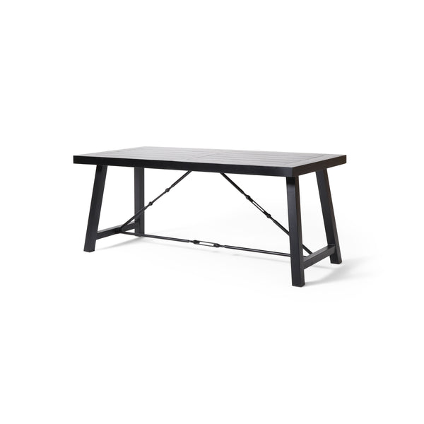 gdf studio Hempstead Indoor Modern Industrial Acacia Wood Dining Table Black