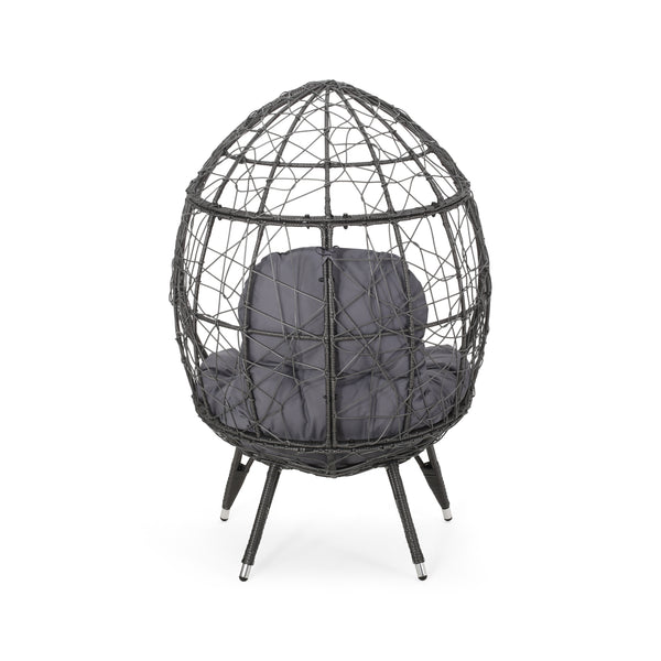 Gdf Studio Hendryx Outdoor Freestanding Wicker Teardrop / Egg Chair