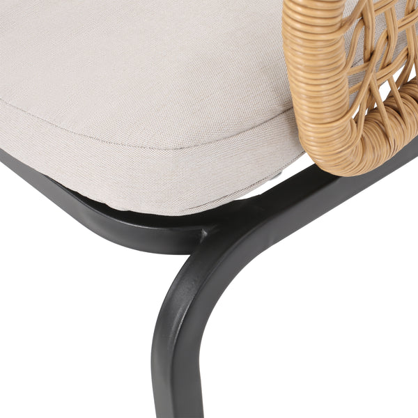 Gdf Studio Herbert Outdoor Wicker 3 Piece Chat Set With Side Table