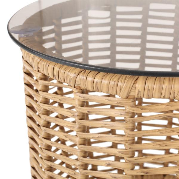 Gdf Studio Herbert Outdoor Wicker 3 Piece Chat Set With Side Table