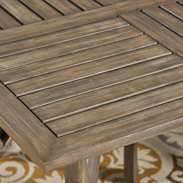 Gdf Studio Hestia Outdoor 4-Seater Acacia Wood Dining Set With Square Table