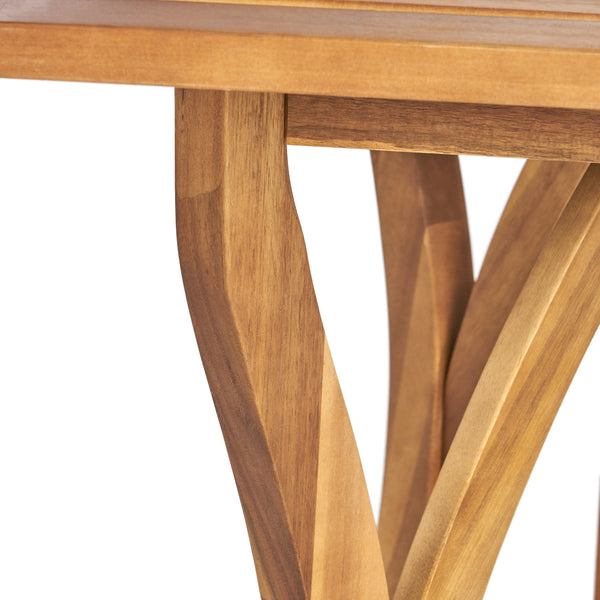 Gdf Studio Hestia Teak Finish Acacia Wood Rectangular Dining Table