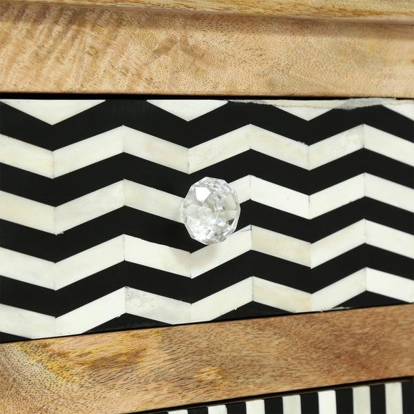 Gdf Studio Hickson Handcrafted Boho 3 Drawer Mango Wood Nightstand