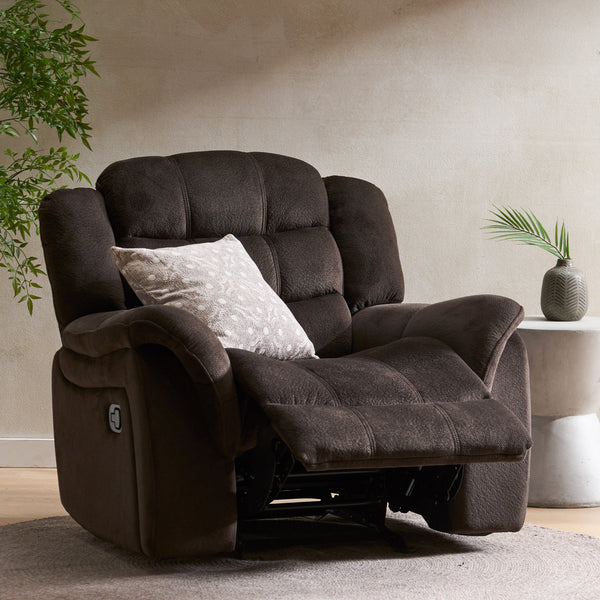 Gdf Studio Hidal Brown Fabric Glider Recliner Club Chair