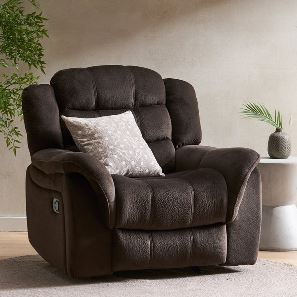 Gdf Studio Hidal Brown Fabric Glider Recliner Club Chair