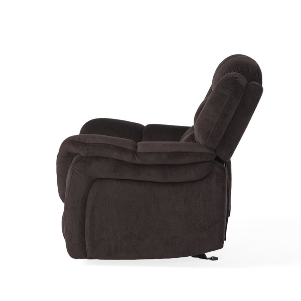 Gdf Studio Hidal Brown Fabric Glider Recliner Club Chair