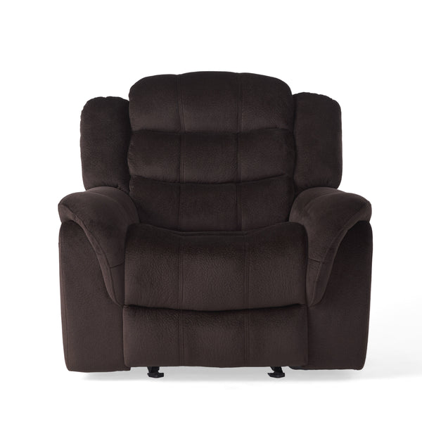gdf studio Hidal Brown Fabric Glider Recliner Club Chair