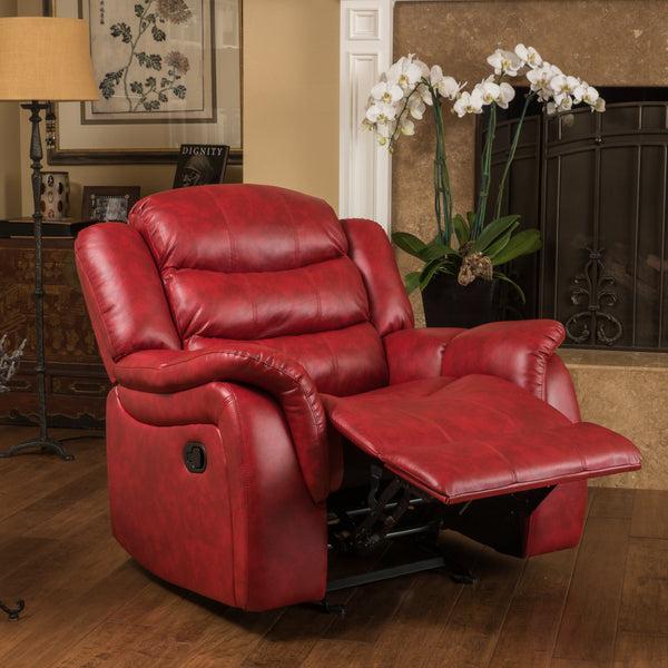 Gdf Studio Hidal Contemporary Red Glider Recliner Chair