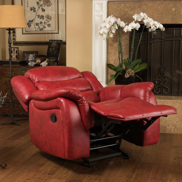 Gdf Studio Hidal Contemporary Red Glider Recliner Chair