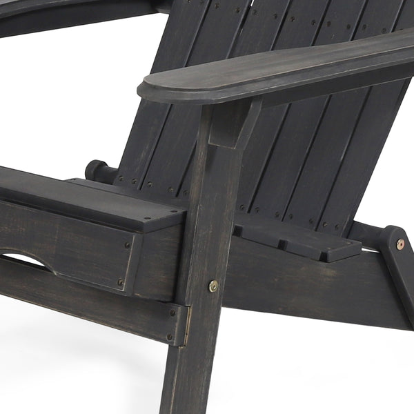 Gdf Studio Hillary Dark Gray Acacia Wood Folding Adirondack Chair
