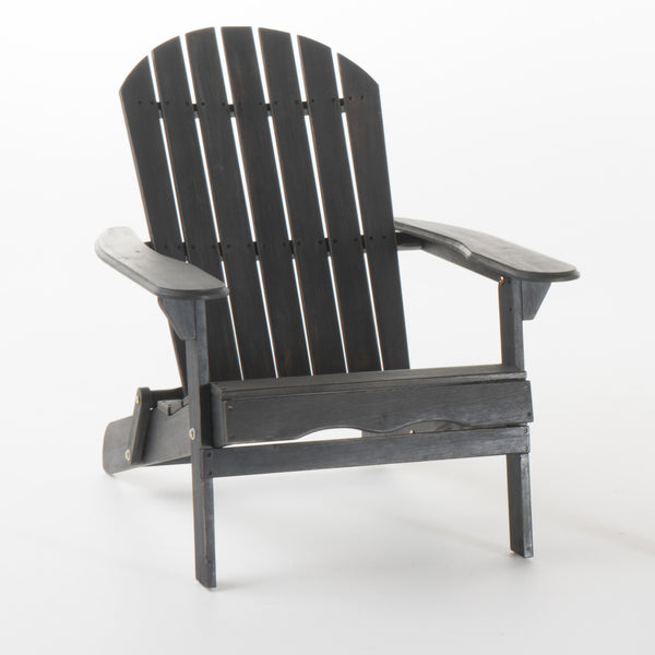 gdf studio Hillary Dark Gray Acacia Wood Folding Adirondack Chair