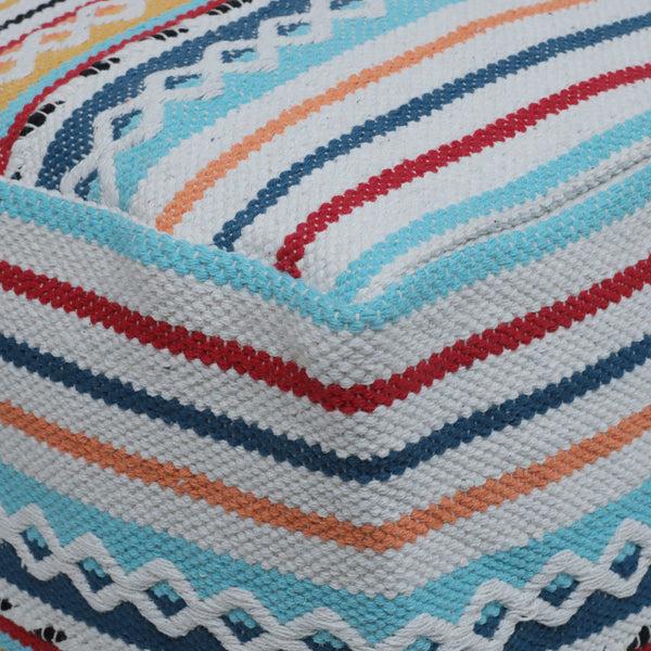 Gdf Studio Hilliard Boho Handcrafted Peruvian Print Cube Pouf