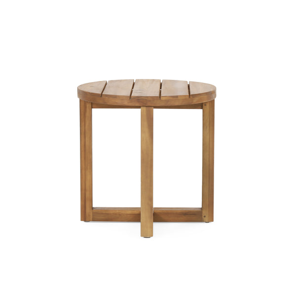 gdf studio Hobbs Outdoor Acacia Wood Circular Side Table Teak