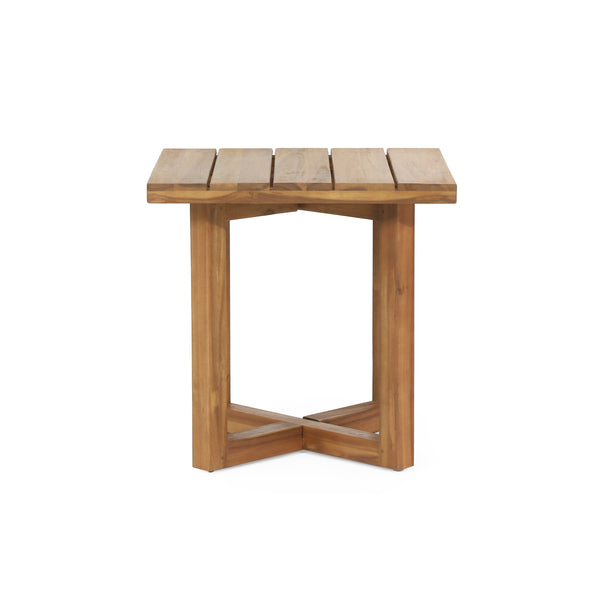 gdf studio Hobbs Outdoor Acacia Wood Square Side Table Teak