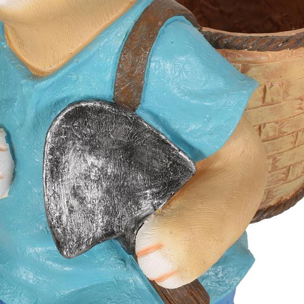 Gdf Studio Hogeland Outdoor Decorative Rabbit Planter Blue And Brown